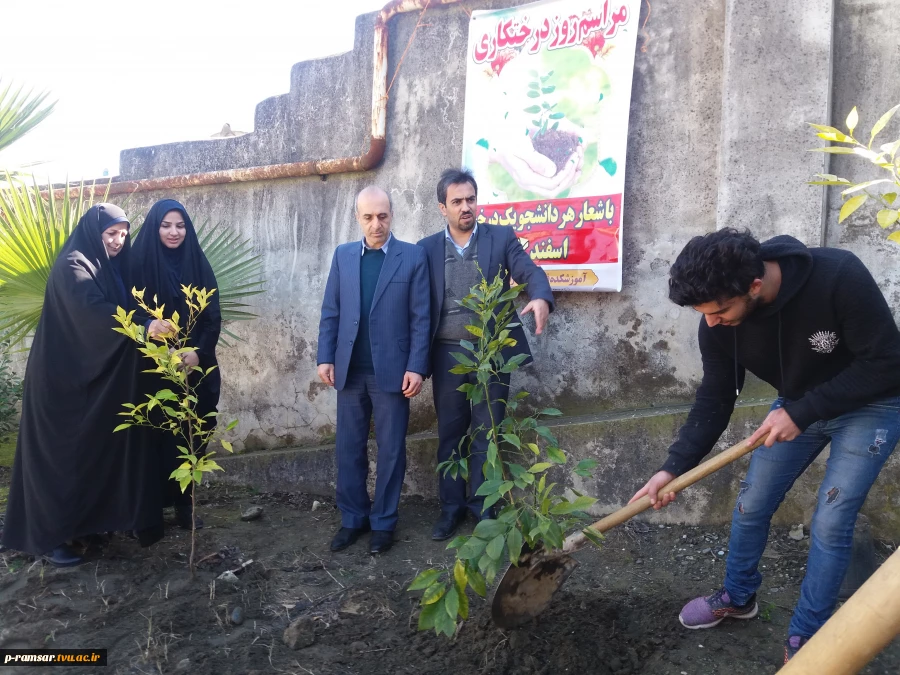 کاشت درخت در محوطه آموزشکده با حضور ریاست ، کارکنان ، اساتید و دانشجویان به مناسبت روز درختکاری 2