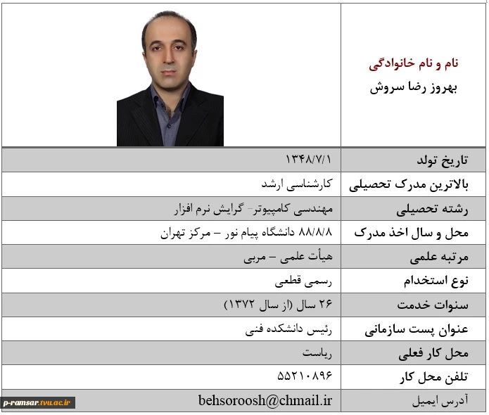 اعضای هیات علمی دانشکده فنی