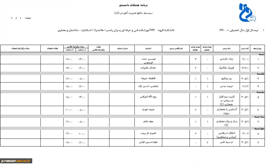 کاردانی معماری 991