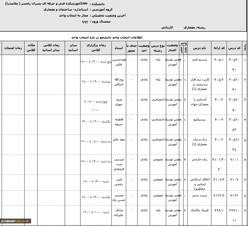 کاردانی معماری 992