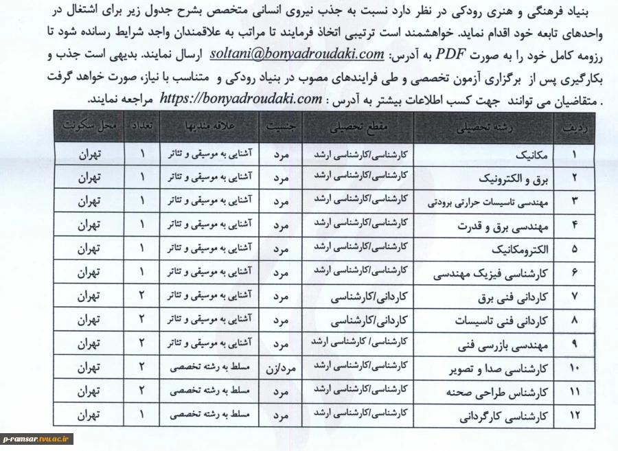 اطلاع رسانی رویدادهای پژوهشی و مهارتی 16