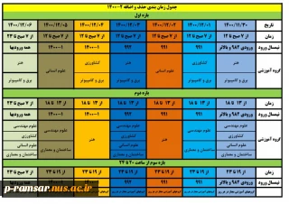 زمان بندی حذف و اضافه