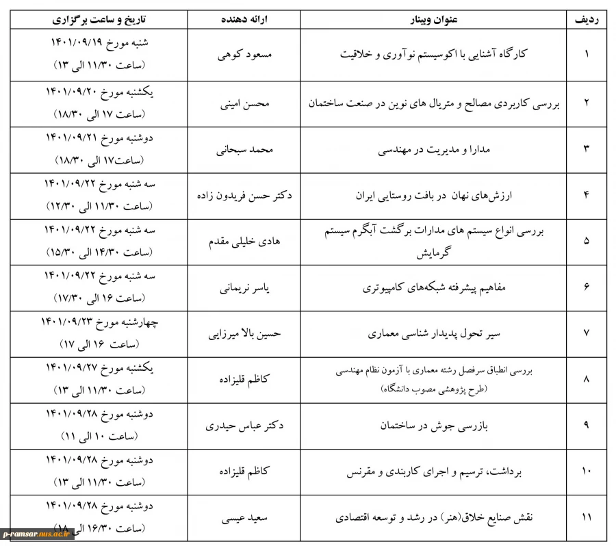 رویدادهای پژوهشی و مهارتی 50