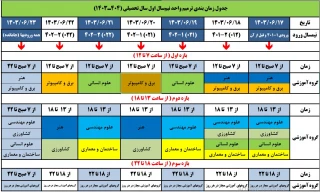 ترمیم انتخاب واحد ترم پاییز 1403