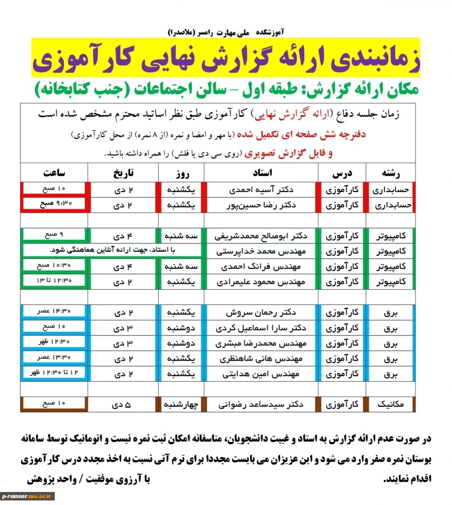 راهنمای گام به گام کارآموزی و پروژه - پاییز 1403 2